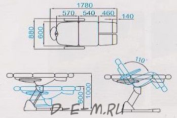 Педикюрное кресло SD-3869AS, 5 моторов размеры