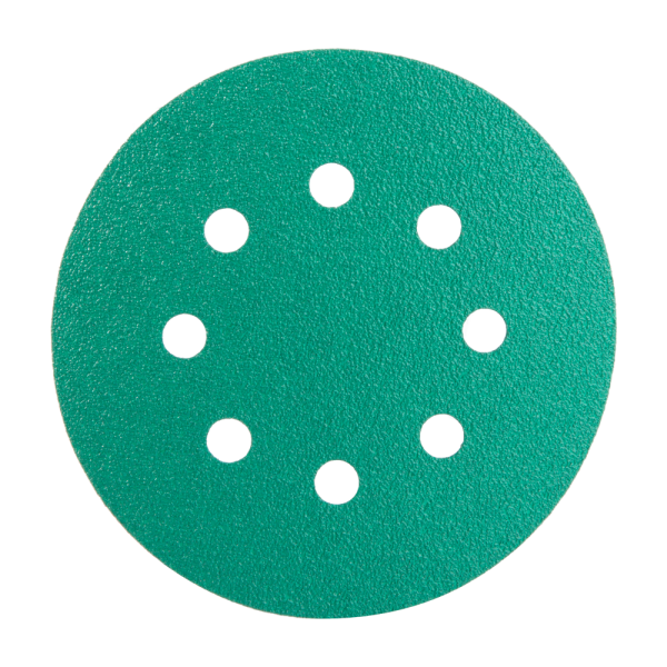 Hanko DC341 Film Green Шлифовальный диск, 8 отверстий, Р100, 125мм., в упаковке 100шт.