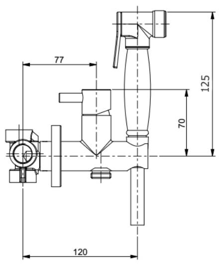 Гигиенический душ со смесителем Webert Elio EL870303015PVC ФОТО