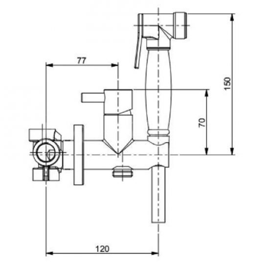 Гигиенический душ со смесителем Webert Elio EL870303560 PVC ФОТО