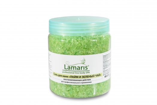 Соль для ванн ЛАЙМ и ЗЕЛЕНЫЙ ЧАЙ Lamaris - 660,1330 гр