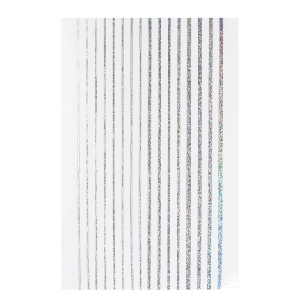 Полоски, серебро с блестками