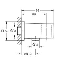 Шланговое подключение Grohe Euphoria Cube 26370000 с держателем схема 1