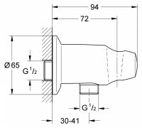 Шланговое подсоединение Grohe Movario 28406000 схема 2