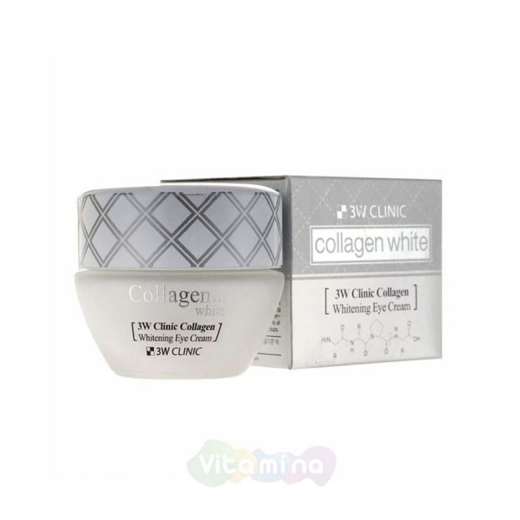 3W Clinic Осветляющий крем для век с коллагеном и ниацинамидом Collagen Whitening Eye Cream, 35 мл