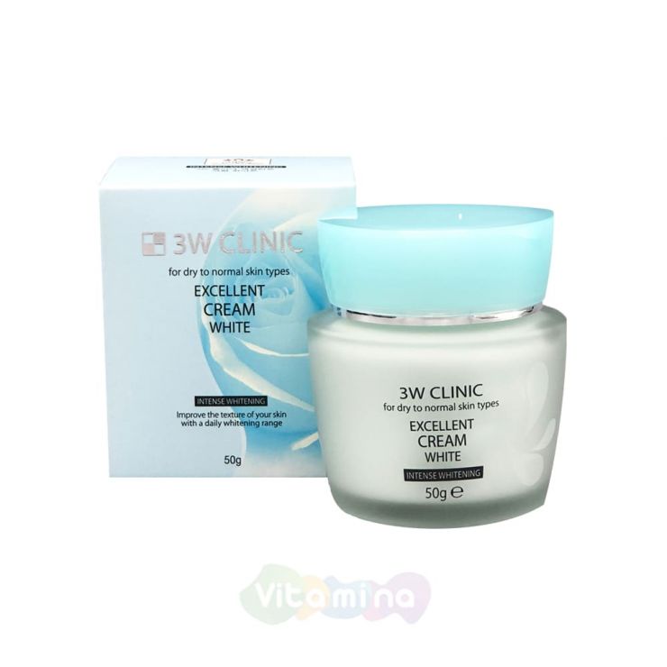 3W Clinic Осветляющий крем для лица Excellent White Cream , 50 г