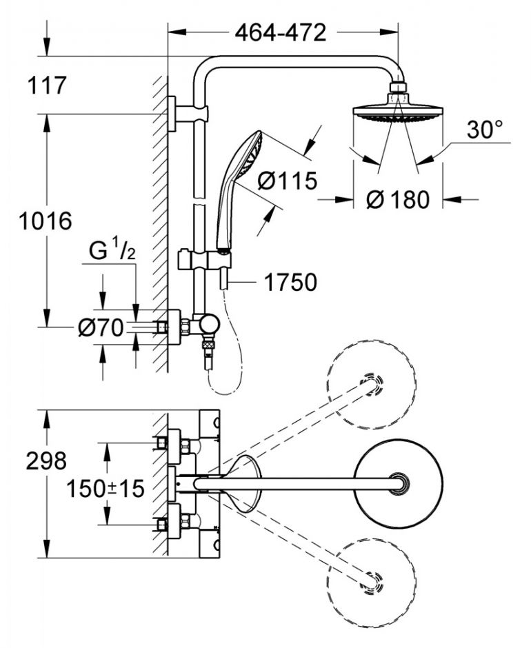 Душевая колонна Grohe Euphoriа System 27296001 ФОТО