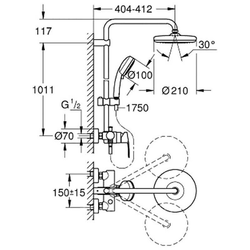 Душевая система Grohe Tempesta Cosmopolitan System 26224001 ФОТО