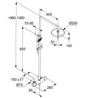 Душевая стойка с термостатом Kludi Logo Dual Shower System 6809205-00 схема 2