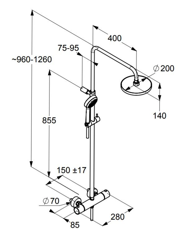 Душевая система Kludi Logo Dual Shower System 6809505-00 с термостатом ФОТО