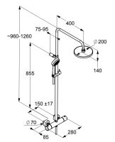 Душевая система Kludi Logo Dual Shower System 6809505-00 с термостатом схема 2