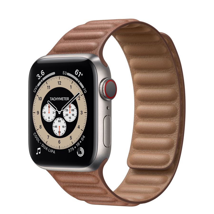 Часы Apple Watch Edition Series 6 GPS + Cellular 40mm Titanium Case with Leather Link Saddle Brown Leather Link