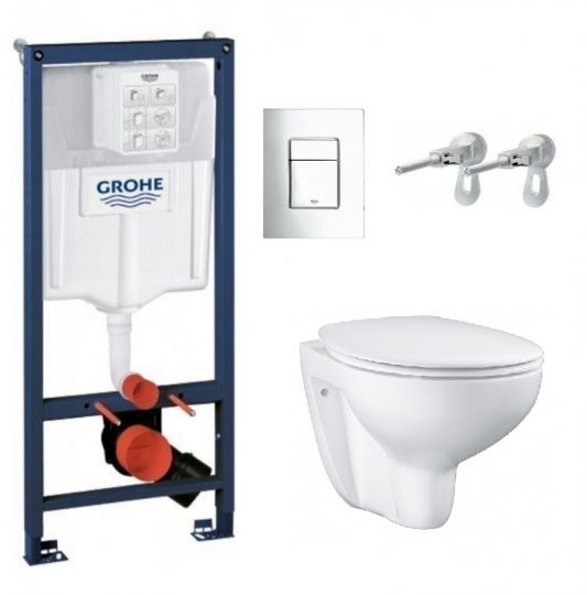 Фото Инсталляция Grohe Solido Compact 39586000 с безободковым унитазом