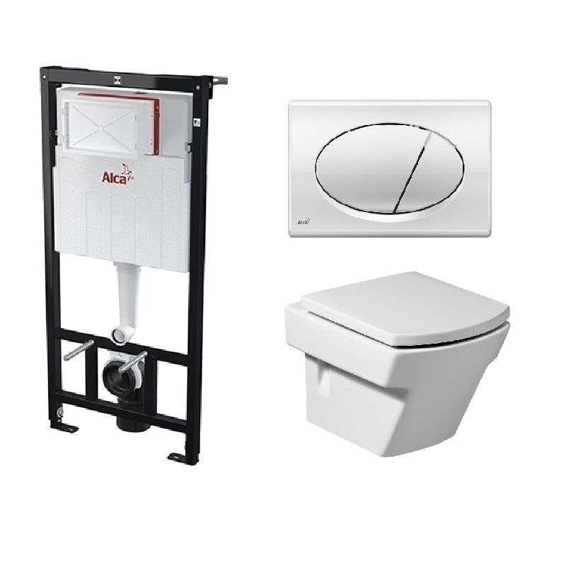 Изображение Инсталляция Alcaplast с унитазом Roca Hall и клавишей смыва 346627000