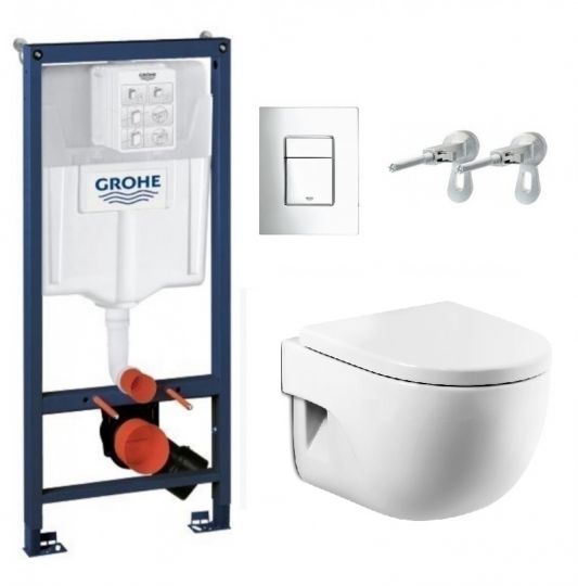 Изображение Инсталляция Grohe с унитазом Roca Meridian-N Compact и выходом в стену 346248000