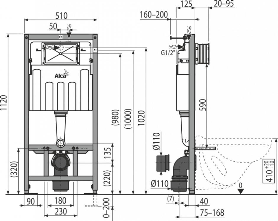 Инсталляция Alcaplast с унитазом Roca Victoria 734630300R ФОТО