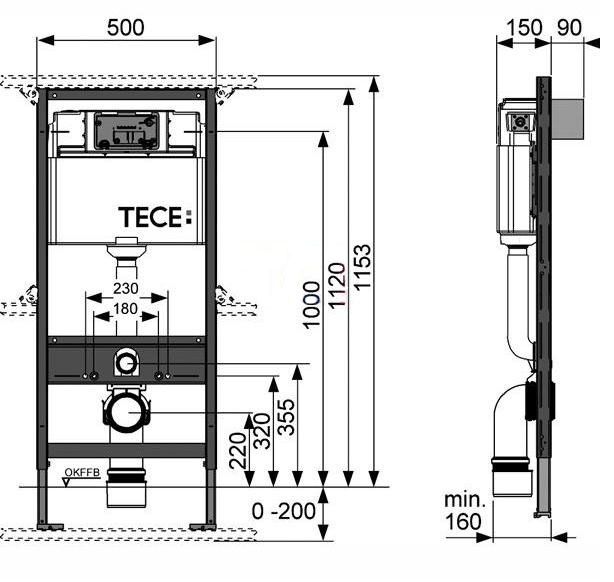 Инсталляция Tece с унитазом Roca Meridian-N Compact 346248000 ФОТО