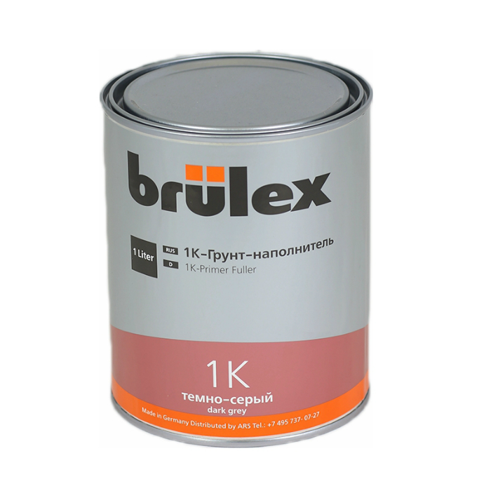 Brulex 1K Грунт-наполнитель, название цвета "Темно-серый", объем 1л.