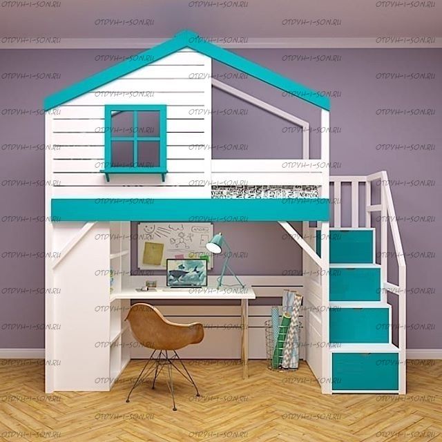 Кровать-чердак Домик Fairy Land Roof №8 (любые размеры)