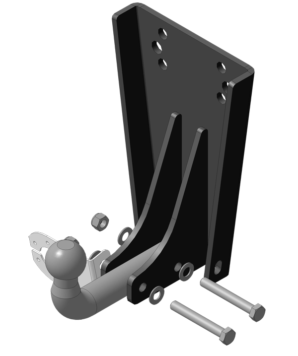 Фаркоп с оцинкованным шаром УАЗ 469, 31512, 31514, 2206, 3303, 3909, 3962, 3741 4x4 1972- крепление шара на двух болтах