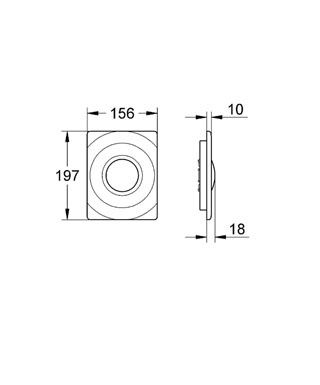 Кнопка смыва для унитаза Grohe Surf 37069000 15.5x19.7 схема 2