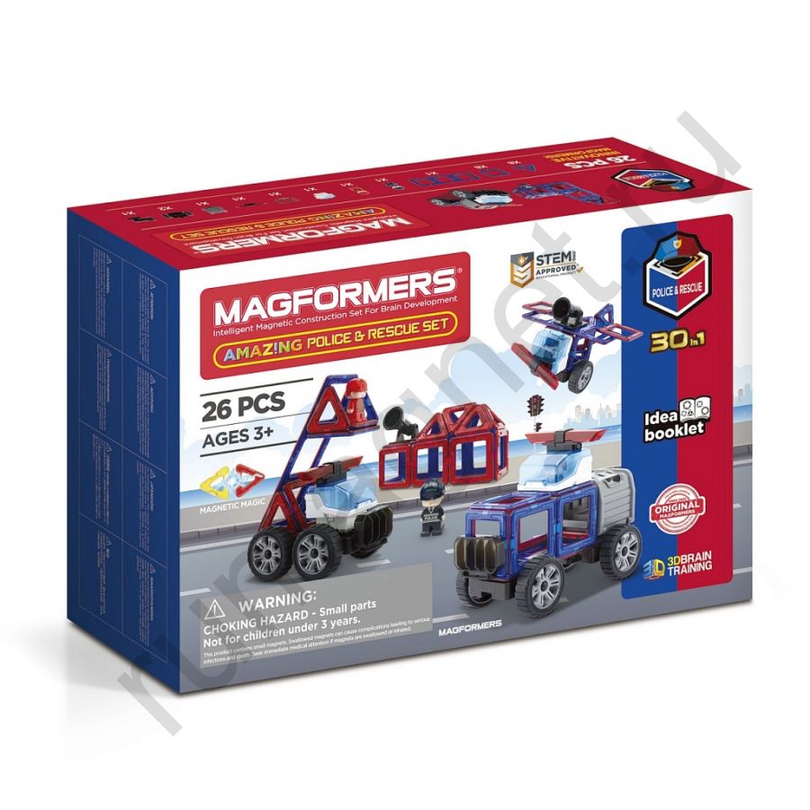 Магнитный конструктор MAGFORMERS 717001 Amazing Police & Rescue Set