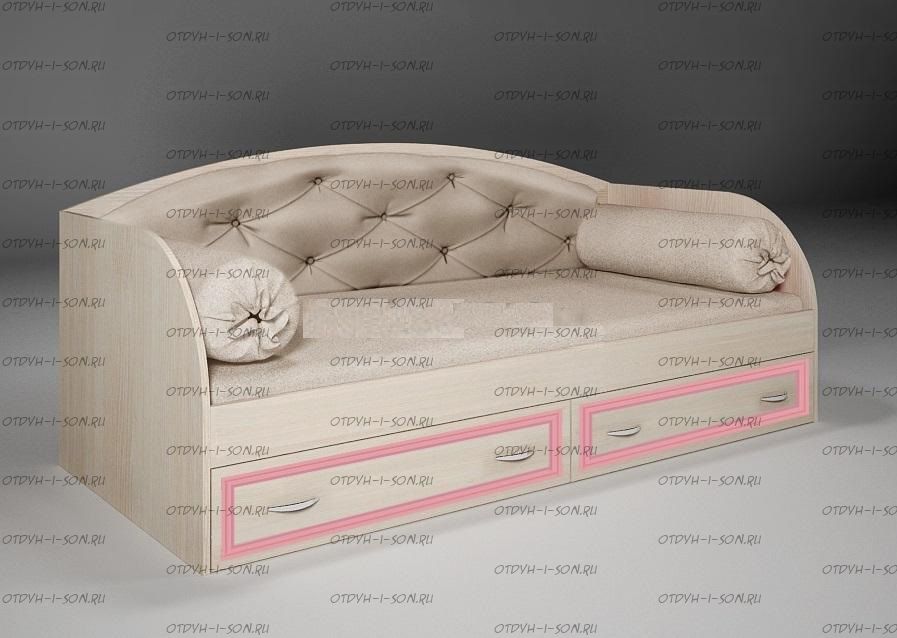 Кровать Азалия АФК-13/7 с мягкой спинкой (80х190)