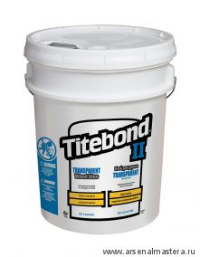 Клей столярный влагостойкий прозрачный TITEBOND II Transparent Premium Wood Glue 1127 прозрачный 20 кг