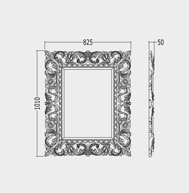 Зеркало в ванную Devon&Devon Black Richard 82,5х101 схема 1