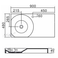 схема раковины NS Bath NSS-9048