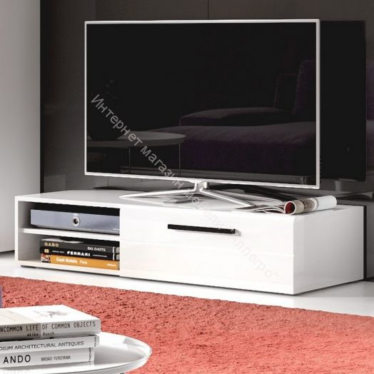 Тумба «Кёльн» 1220 (низкая) Белый Аляска/ Белый глянец, Дуб Сонома