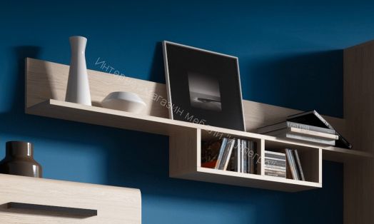 Полка «Кёльн» 1380 Белый Аляска/ Белый глянец, Дуб Сонома