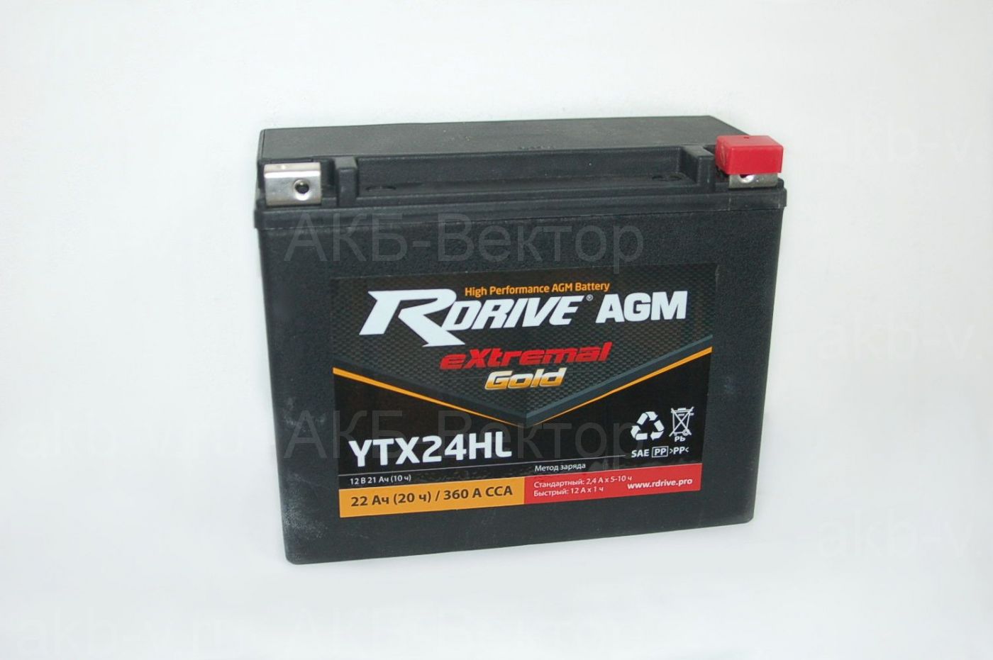 АКБ Rdrive eXtremal Gold AGM YTX24HL (21Ач) (21г)