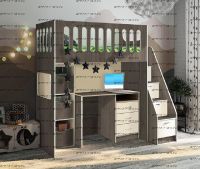Кровать-чердак со столом Сказка ДС-27/2