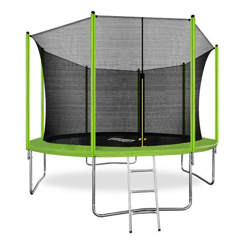 Батут Arland 12FT с внутренней страховочной сеткой и лестницей (Light green)