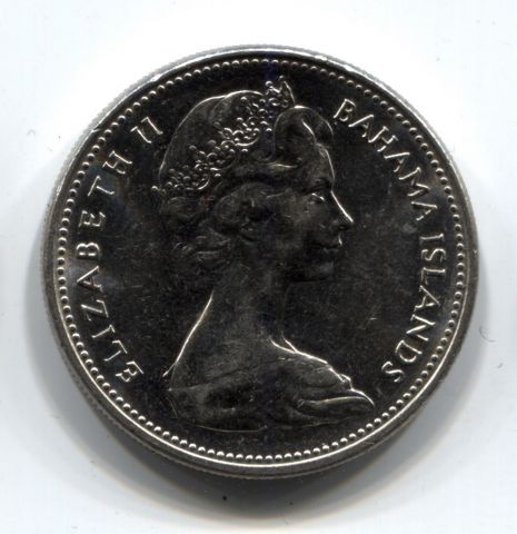 25 центов 1969  Багамские острова UNC