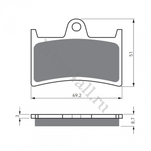 Колодки тормозные передние Yamaha XJR400 / FZR400 / FZS600 Fazer / FZ8 Fazer / TDM 900 / XJR1300 / MT-01 / MT-07 / YZF-R1/R6/R7