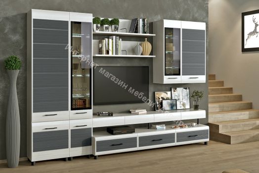 Гостиная КАМЕЛИЯ 1 Снежный Ясень серый