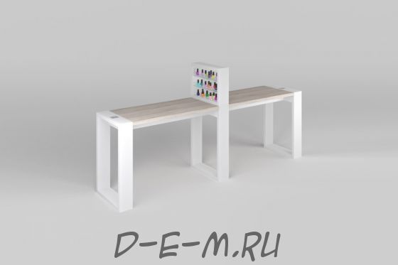 Двухместный маникюрный стол Matrix с подставкой для лаков