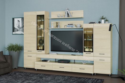 Гостиная КАМЕЛИЯ 3 Ясень Асахи комбинированный