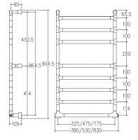 Полотенцесушитель электрический Margaroli Sereno 574/8 схема 1