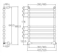 Полотенцесушитель электрический Margaroli Sole 514/8 TS схема 1