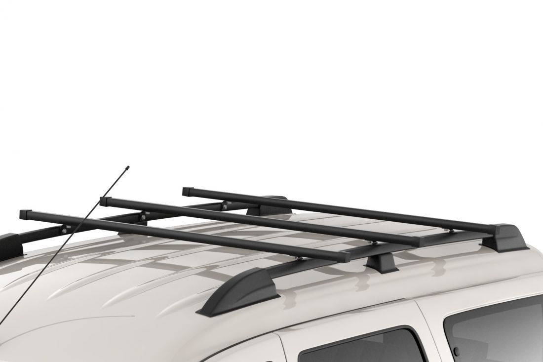 Рейлинги с тремя поперечинами проф. 1,20 (Черный муар) "Усиленный" LADA Largus 2012- (01300705)