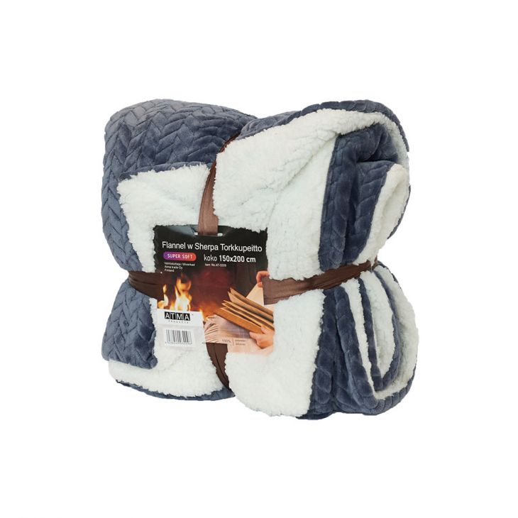 Плед SHERPA Blanket 150*200 см blue/white