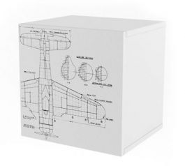 Полка Куб с фасадом печать Авиатор Ньютон Грэй