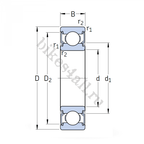 Подшипник 6202 2RS колеса Yamaha YBR125 / Stels Flame 200 (Китай)