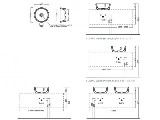 Круглая накладная раковина Hatria Pencil Y1GE01 40х40 ФОТО