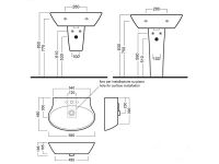 Накладная раковина Hatria Nido YXEL01 56х47 схема 1