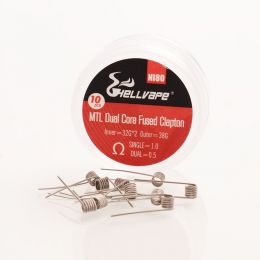 10 шт. Hellvape Ni80 MTL Dual Core Fused Clapton, набор готовых спиралей