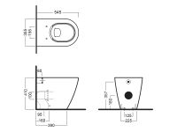 Приставной безободковый унитаз Hatria Fusion 54,5х35,5 схема 1